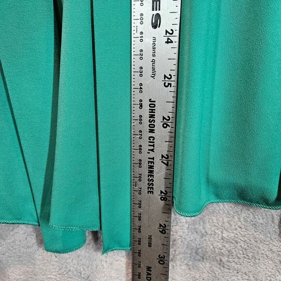 Susan Graver Medium Green Open Front Cardigan Gathered Back Office casual Flowy - Picture 7 of 9